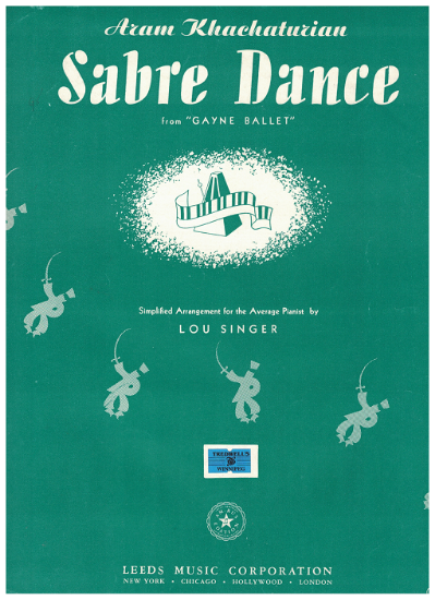 Picture of Sabre Dance from "Gayne Ballet", Aram Khachaturian, arr. for easy piano solo by Lou Singer