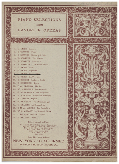 Picture of Il Trovatore, G. Verdi, piano solo selections by Max Spicker
