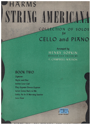Picture of Harms String Americana Collection of Solos for Cello & Piano Book 2, arr. Henry Sopkin & F. Campbell-Watson