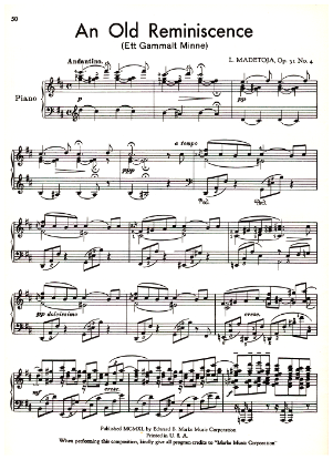 Picture of An Old Reminiscence Op. 31 No. 4, L. Madetoja, piano solo 