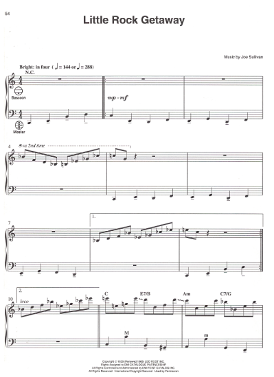 Picture of Little Rock Getaway, Joe Sullivan, arr. for accordion solo by Kenny Kotwitz, pdf copy