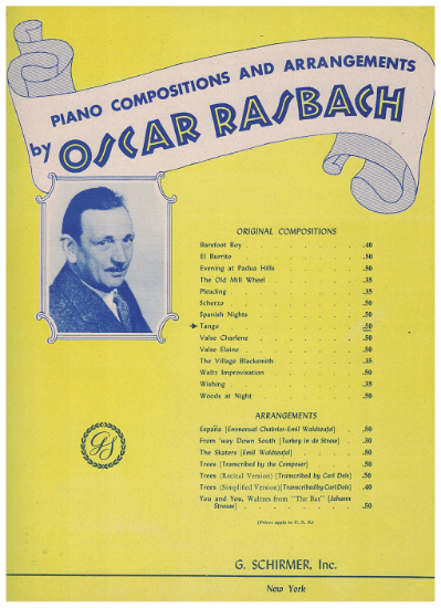 Picture of Tango, Oscar Rasbach, piano