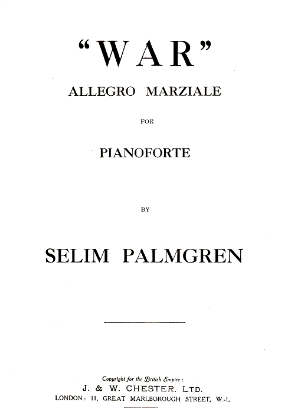 Picture of War, Allegro Marziale, Selim Palmgren, piano