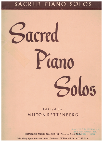 Picture of Sacred Piano Solos, "A Funeral & Wedding Folio", ed. Milton Rettenberg