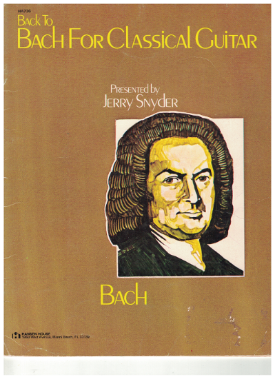 Picture of Back to Bach for Classic Guitar, ed. Jerry Snyder