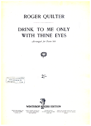 Picture of Drink to Me Only With Thine Eyes, Roger Quilter, piano solo 