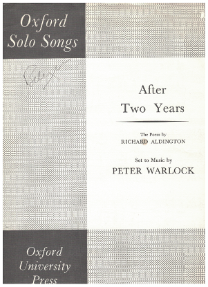 Picture of After Two Years, Richard Aldington & Peter Warlock, med-hi voice solo