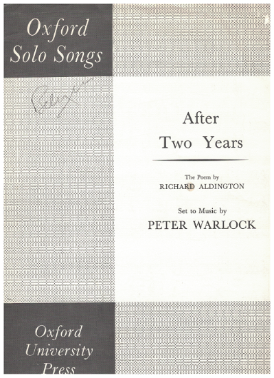 Picture of After Two Years, Richard Aldington & Peter Warlock, med-hi voice solo