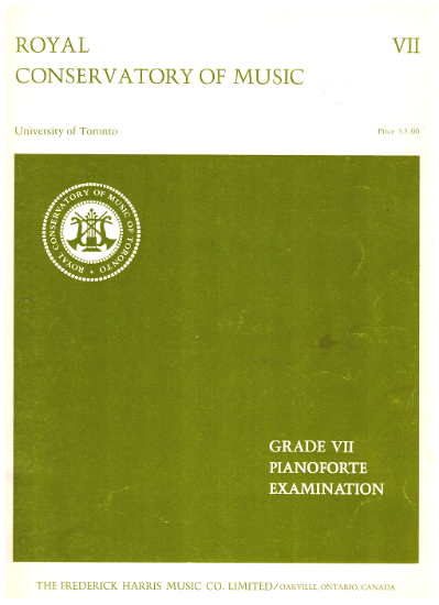 Picture of Royal Conservatory of Music, Grade  7 Piano Exam Book, 1978 Edition, University of Toronto