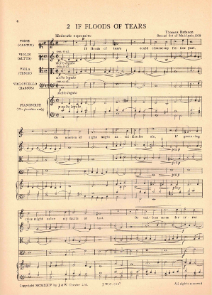 Picture of If Floods of Tears, from Second Set of Madrigals (1618), Thomas Bateson, ed. Gerald M. Cooper, med-hi voice & string trio