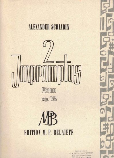 Picture of Two Impromptus Op. 12, Alexander Scriabin, piano solo