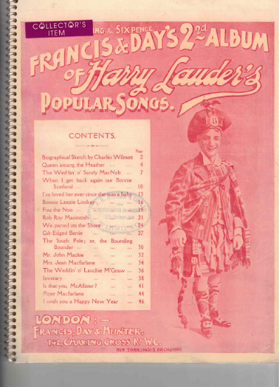 Picture of Francis & Day's 2nd Album of Harry Lauder's Popular Songs