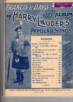 Picture of Francis & Day's 3rd Album of Harry Lauder's Popular Songs
