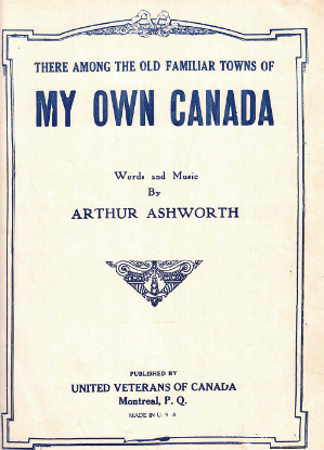 Picture of My Own Canada, words & music Arthur Ashworth, sheet music