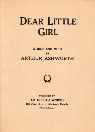 Picture of Dear Little Girl, words & music Arthur Ashworth