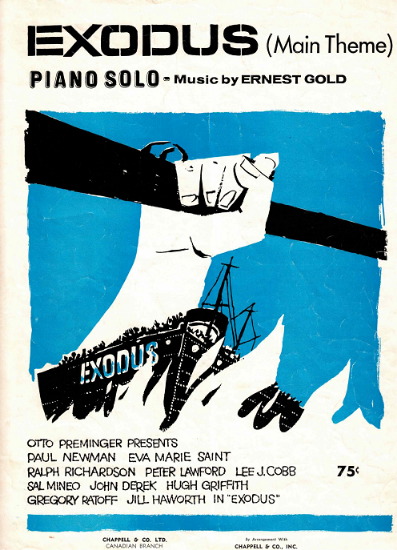 Picture of Exodus, movie title theme, Ernest Gold, piano solo 