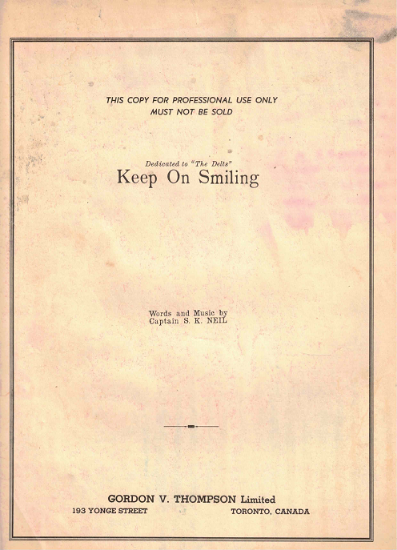 Picture of Keep on Smiling, dedicated to "The Delts", Capt. S. K. Neil