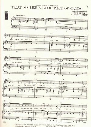 Picture of Treat Me Like a Good Piece of Candy, Irwin Levine & L. Russell Brown, recorded by Dusk, pdf copy