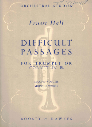 Picture of Difficult Passages for Trumpet Second Volume, Ernest Hall, trumpet folio