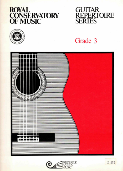 Picture of Guitar Grade 3 Exam Book, Repertoire & Studies, 1980 Edition, Royal Conservatory of Music, University of Toronto