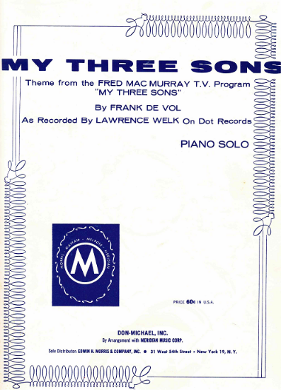 Picture of My Three Sons, TV show theme, Frank De Vol, piano solo 