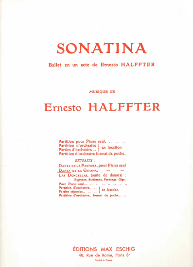 Picture of Sonatina, from ballet "Danza de la Gitana", Ernesto Halffter, piano solo Buechner