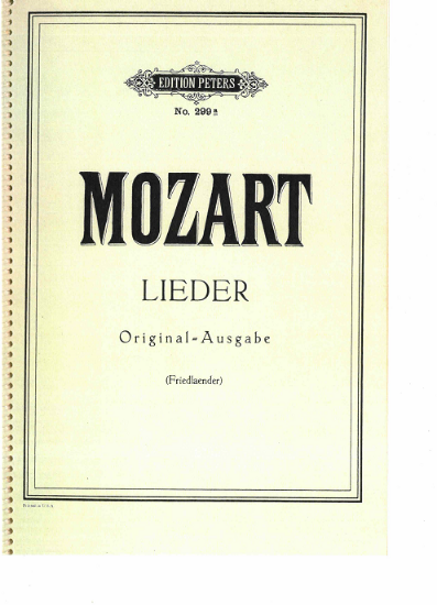 Picture of Mozart Lieder, high voice, original keys, songbook, EP 299a, C. F. Peters