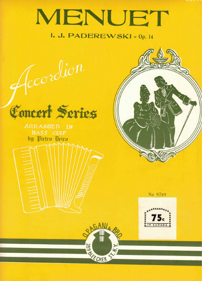 Picture of Menuet, I. J. Paderewski Op. 14, arr. Pietro Deiro, accordion solo 