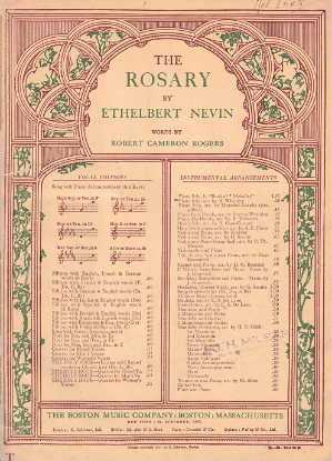 Picture of The Rosary, Ethelbert Nevin, transcribed for piano solo by Benjamin Whelpley