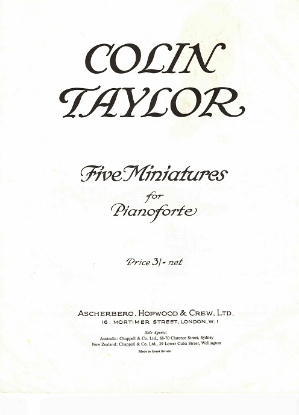 Picture of Five Miniatures for Pianoforte, Colin Taylor