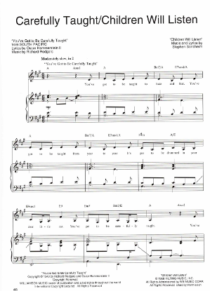 Picture of You've Got to be Carefully Taught/ Children Will Listen Medley, Rodgers & Hammerstein/ Stephen Sondheim, as sung by Barbra Streisand, pdf copy