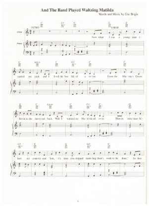 Picture of And the Band Played Waltzing Matilda, written & recorded by Eric Bogle, pdf copy 